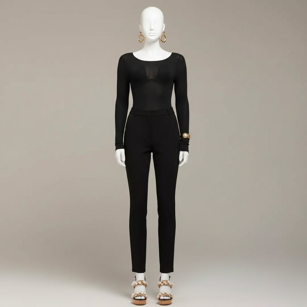 Coming Soon…Black Slim Fit Boat Neck Blouse